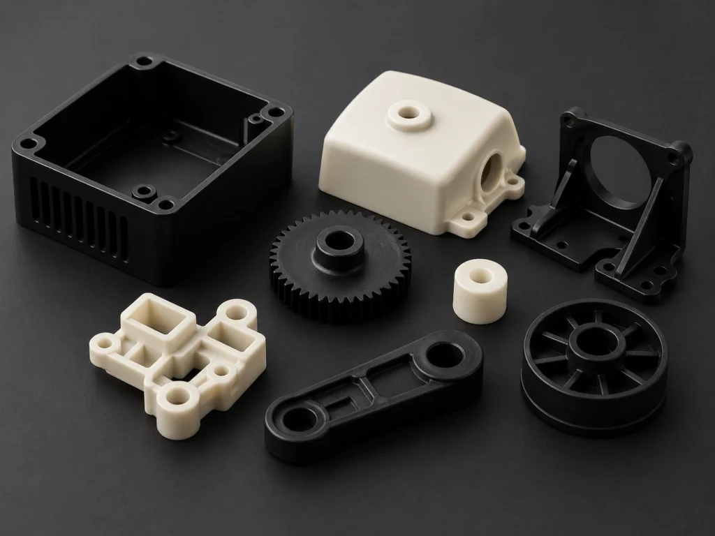 ABS plastic components including housings gears brackets and functional parts