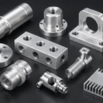 Aluminum CNC machined parts including fittings housings brackets and threaded components