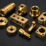 Brass CNC machined parts including fittings connectors gears and threaded components