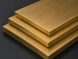 Stacked brass metal plates for custom machining and industrial applications