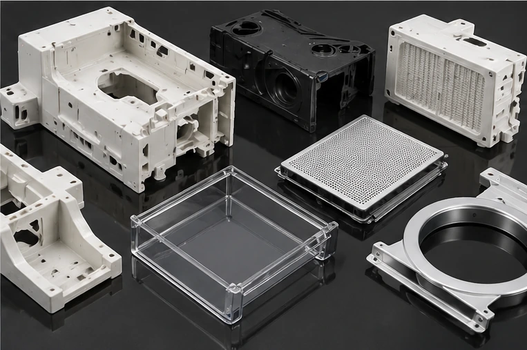Custom plastic components for home appliance housings covers panels and functional parts