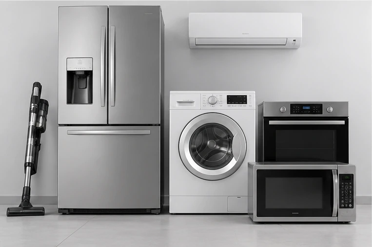 Home appliance products using custom plastic and metal components