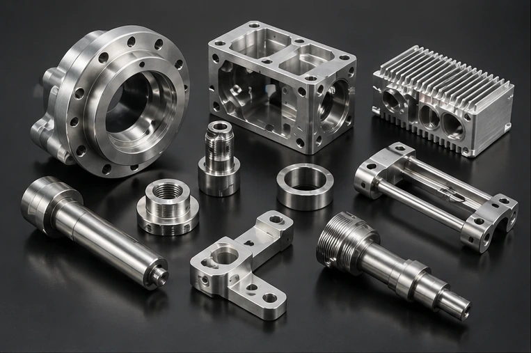 Metal CNC machined parts for industrial equipment and mechanical assemblies