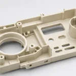 Injection molded functional plastic part with mounting posts ribs and structural features