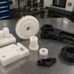 Nylon machined plastic parts including gears bushings brackets and functional components