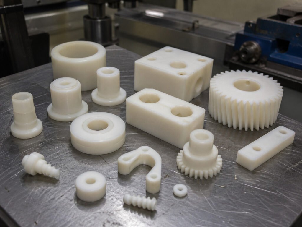POM machined plastic parts including gears bushings blocks and functional components