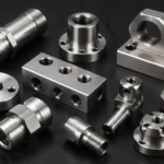 Stainless steel CNC machined parts including fittings blocks brackets and threaded components