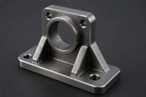 Precision steel CNC machined bracket for industrial equipment and structural use