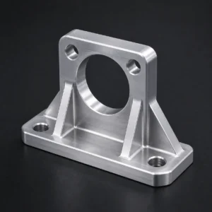 Precision machined aluminum alloy bracket with mounting holes
