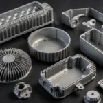 Aluminum die cast lighting components with heat sink structures