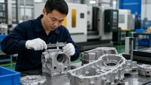 Dimensional inspection of custom aluminum die casting parts with calipers