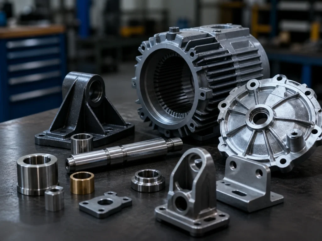 Machined motor housings and mechanical components for industrial applications