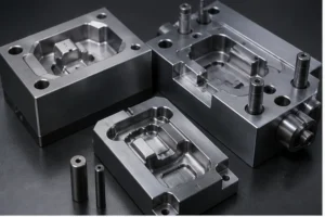 Precision machined SKD61 mold steel inserts for custom mold making