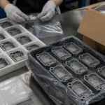 Packing zinc alloy die cast electronic components into protective bags