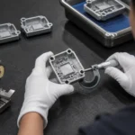 Micrometer inspection of a zinc alloy die cast electronic component