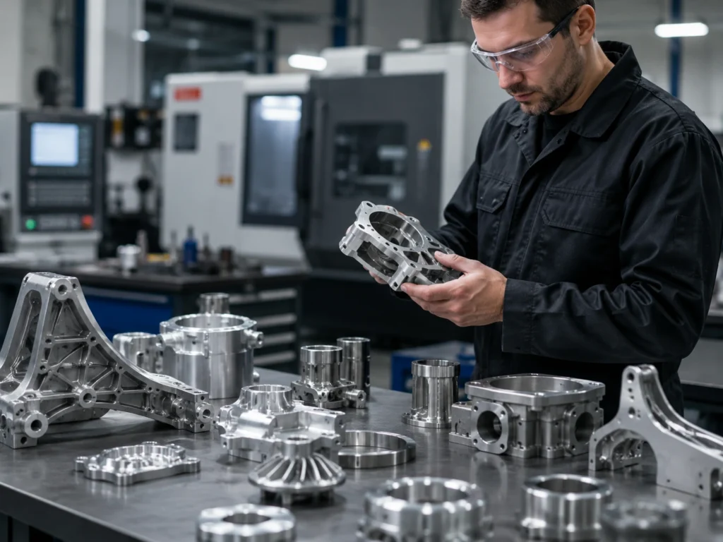 Aerospace parts quality inspection for precision machined aluminum components