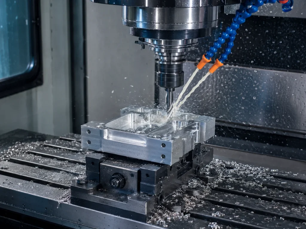 CNC milling machining process for precision aluminum components