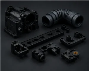 PBT and PET black functional plastic components for automotive and electrical parts