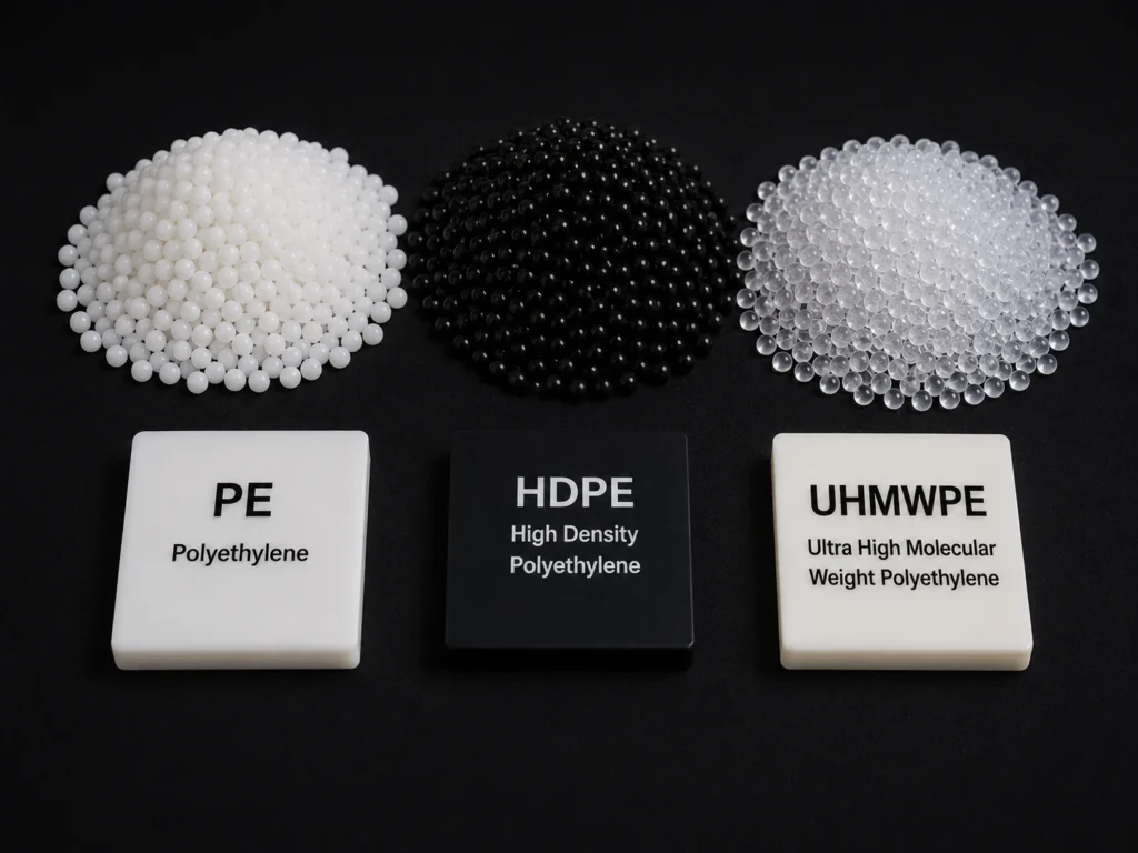 PE HDPE and UHMWPE material pellets for custom plastic parts