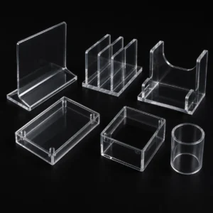 PMMA acrylic display stands containers panels and custom clear plastic parts