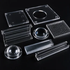 PMMA acrylic optical clear components including lenses light guide panels and transparent covers