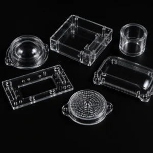 PMMA acrylic transparent molded parts including covers housings lenses and clear components