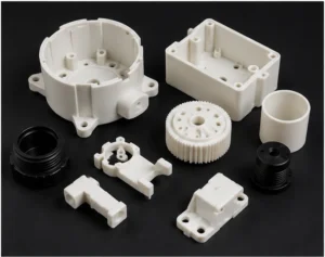PP injection molded housing parts gears and functional plastic components