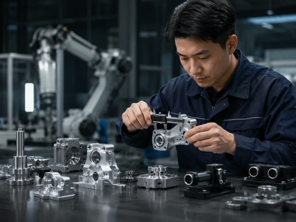 Robotics and automation parts quality inspection with CNC machined aluminum components
